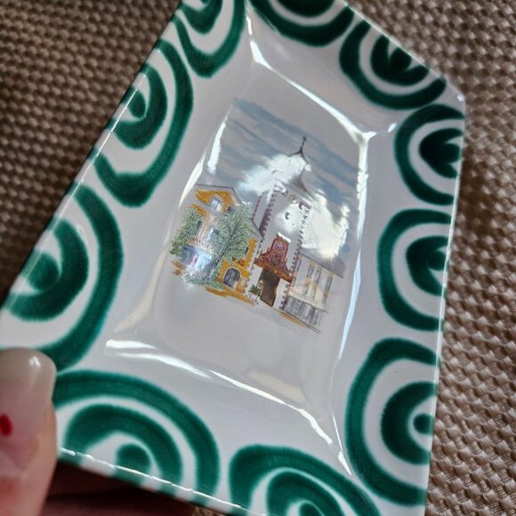 Gmundner Keramik Studio - Exclusiv fur Fa. Lothring Green & White Ceramic‎ Plate - Picture 2 of 10